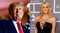 Donald Trump (L) and porn star Stormy Daniels (R)