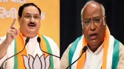 BJP chief JP Nadda and Congress president Mallikarjun Kharge