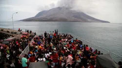 Indonesia's Mount Ruang volcano erupted Tuesday for a second time in two weeks, spewing ash almost 2