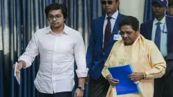 Bahujan Samaj Party (BSP) supremo Mayawati with her nephew Akash Anand.