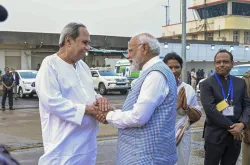 Naveen Patnaik with PM Modi