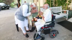 PM Modi meets Jam Saheb Shri Shatrusalyasinhji in Gujarat's Jamnagar.