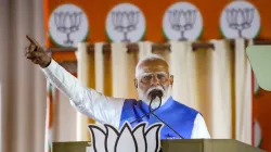 Prime Minister Narendra Modi addresses a public meeting in support of BJP candidates for Lok Sabha polls, at Dwarka in New Delhi.