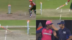 Rajasthan Royals coach Kumar Sangakkara was in the fourth umpire's ear after the third's poor call on Travis Head's run out