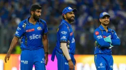 Rohit Sharma alongside Jasprit Bumrah and Ishan Kishan.