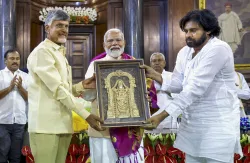 Chandrababu Naidu with PM Modi and Pawan Kalyan