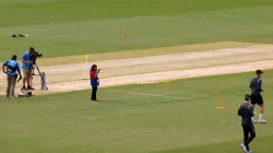 Pitch at Nassau County International Cricket Stadium in New York 