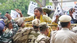 Students during a protest over the NEET-UG and UGC-NET examinations issue