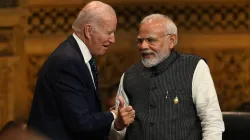 President of the US Joe Biden speaks with Prime Minister of India Narendra Modi at the G20 Summit in