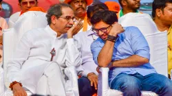 Shivsena (UBT) chief Uddhav Thackeray with party leader Aaditya Thackeray