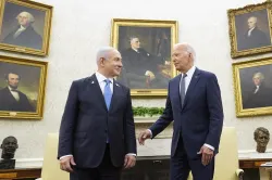 Israel PM Benjamin Netanyahu with US President Joe Biden.  