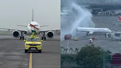 Indian cricket team's flight at Mumbai airport