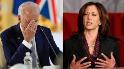 US President Joe Biden (L) and VP Kamala Harris