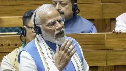 Prime Minister Narendra Modi replies to the Motion of Thanks on the Presidents Address in the Lok Sabha during the ongoing Parliament session, in New Delhi.