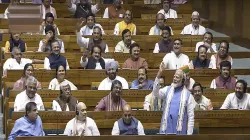 Prime Minister Narendra Modi replies to the Motion of Thanks on the Presidents Address in the Lok Sabha during the ongoing Parliament session, in New Delhi.