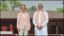 European Commission President Ursula von der Leyen with Prime Minister Narendra Modi at the G20 Summit last year.