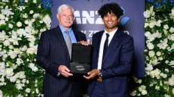 Sir Richard Hadlee and Rachin Ravindra at New Zealand Cricket Awards 2024.