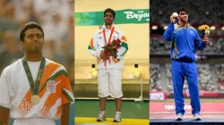 Leander Paes (left), Abhinav Bindra (middle) and Neeraj Chopra (right).