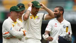 Shikhar Dhawan with Australian players.