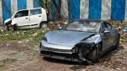 Pune: The Porsche car was found without a number plate, in Pune. The car was allegedly driven by a 17-year-old boy who knocked down two motorbike riders on Sunday, causing their death in Kalyani Nagar of Pune city, as the police claim. Pune Porsche crash