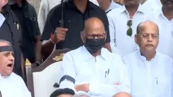 Sharad Pawar sits in protest