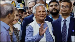 Nobel laureate Muhammad Yunus at Dhaka Airport, Bangladesh ahead of his swearing-in ceremony.