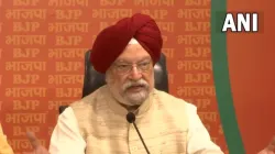 Hardeep Singh Puri at the BJP headquarters.
