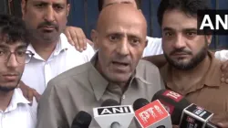 Lok Sabha MP Engineer Rashid talks to the media after walking out of jail on September 11, 2024.