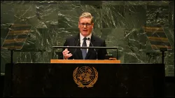 UK Prime Minister Keir Starmer addresses world leaders at the UN General Assembly in New York.