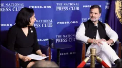 Rahul Gandhi during an interaction with the media at the National Press Club, in Washington DC, United States.