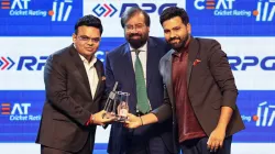 Rohit Sharma receives the Men's International Cricketer of the Year award.