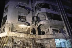 Israeli attack on Beirut damages building