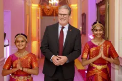 Britain's Prime Minister Keir Starmer hosts a reception to celebrate Diwali in London