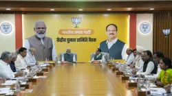 Prime Minister Narendra Modi, Union Home Minister Amit Shah, Union Defence Minister Rajnath Singh, Union Minister and BJP National President JP Nadda and others during the party’s Central Election Committee (CEC) meeting on the upcoming Maharashtra Assembly elections.
