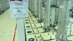 Centrifuge machines in the Natanz uranium enrichment facility in central Iran