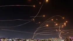 Israel's Iron Dome anti-missile system intercepts rockets.