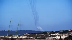 Rockets are launched from Lebanon towards Israel amid the latter's conflict with Hezbollah.