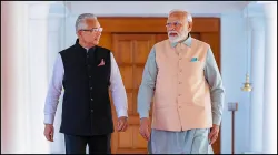 PM Narendra Modi and Mauritian counterpart Pravind Kumar Jugnauth.