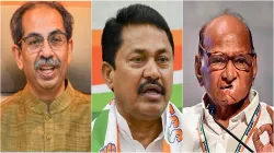 MVA leaders Uddhav Thackeray (L), Nana Patole and Sharad Pawar (R). Maharashtra election: MVA finalises seat sharing