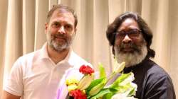 Rahul Gandhi with Hemant Soren