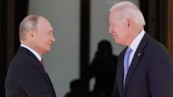 Russian President Vladimir Putin with his US Counterpart Joe Biden in Switzerland in 2021.