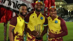 Shai Hope, Romario Shepherd and Gudakesh Motie (From left to right).