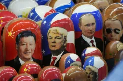 Paintings of Chinese President Xi Jinping, US President-elect Donald Trump, Russian President Vladim