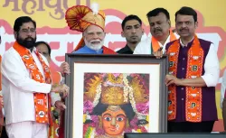 PM Modi with Eknath Shinde and Devendra Fadnavis 