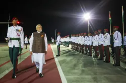 PM Modi arrives in Guyana on the last leg of a three-nation visit PM Modi arrives in Guyana on last leg of three-nation visit