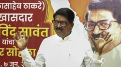 Shiv Sena (UBT) leader Arvind Sawant addresses a press conference, in Mumbai. 