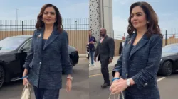 Nita Ambani's blue pantsuit for IPL 2025 auction