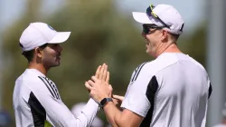 Shubman Gill with bowling coach Morne Morkel.