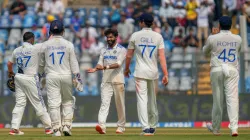 India vs New Zealand, 3rd Test, Day 1: Ravindra Jadeja celebrates a wicket with his teammates.