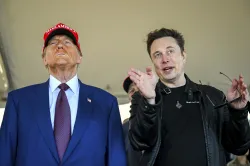 US President-elect Donald Tump with Elon Musk